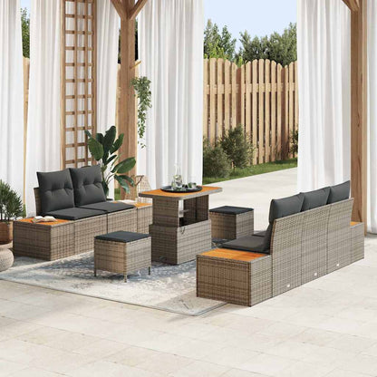 Set Divano da Giardino 8 pcs Grigio chiaro e grigio scuro