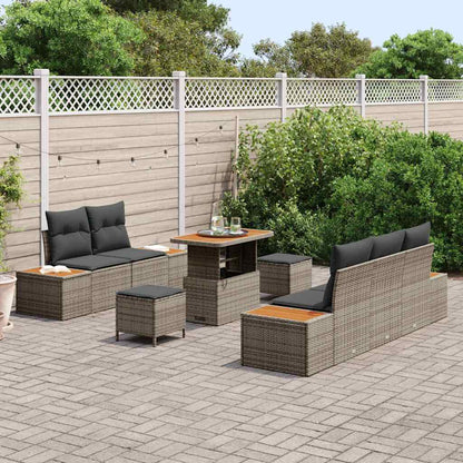 Set Divano da Giardino 8 pcs Grigio chiaro e grigio scuro