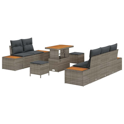 Set Divano da Giardino 8 pcs Grigio chiaro e grigio scuro
