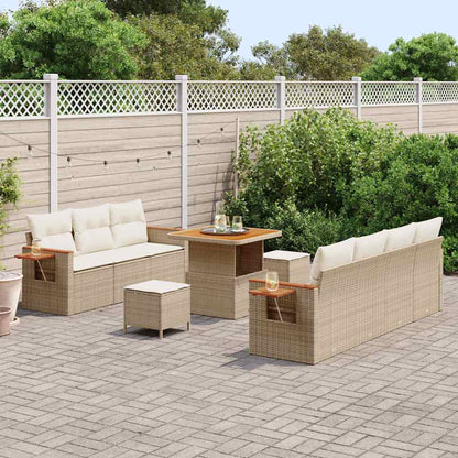 Set Divano da Giardino 13 pcs Beige e Crema polyrattan