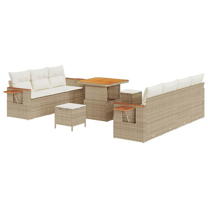 Set Divano da Giardino 13 pcs Beige e Crema polyrattan