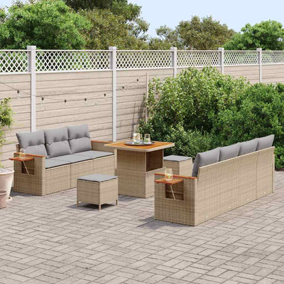 Set Divano da Giardino 13 pcs Beige e Grigio Chiaro polyrattan