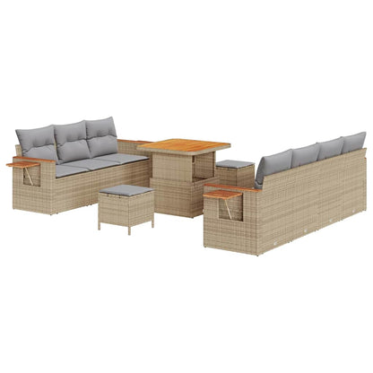 Set Divano da Giardino 13 pcs Beige e Grigio Chiaro polyrattan