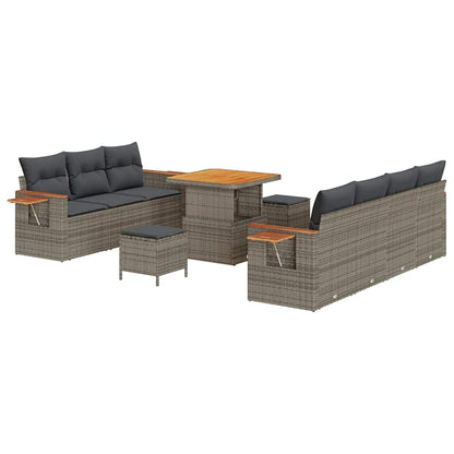 Set Divano da Giardino con cuscino 13 pcs Grigio polyrattan