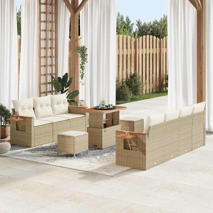 Set Divano da Giardino 13 pcs Beige e Crema polyrattan
