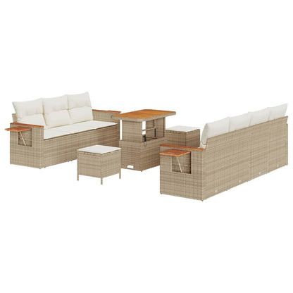 Set Divano da Giardino 13 pcs Beige e Crema polyrattan