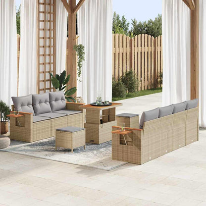 Set Divano da Giardino 13 pcs Beige e Grigio Chiaro polyrattan