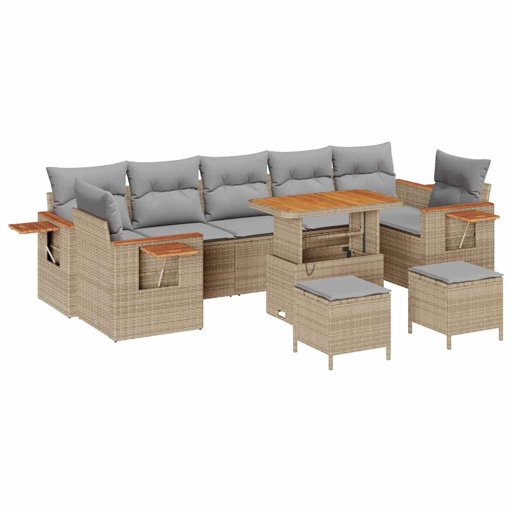 Set Divano da Giardino 13 pcs Beige e Grigio Chiaro polyrattan