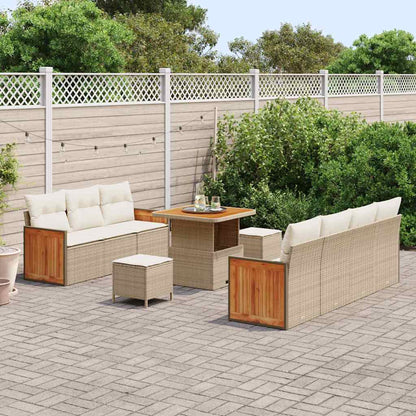 Set Divano da Giardino 13 pcs Beige e Crema polyrattan
