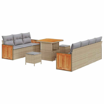 Set Divano da Giardino 13 pcs Beige e Grigio Chiaro polyrattan
