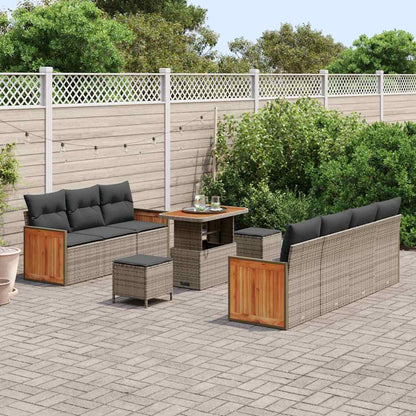 Set Divano da Giardino con cuscino 13 pcs Grigio polyrattan