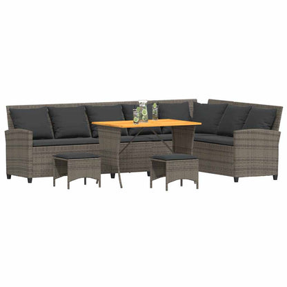 Set Divani da Giardino 4 pz con Cuscini a Forma di L Polyrattan