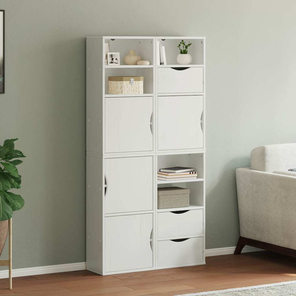 Armadietti Laterali 4 pz ODDA Bianco 40x24x79 cm Legno di Pino