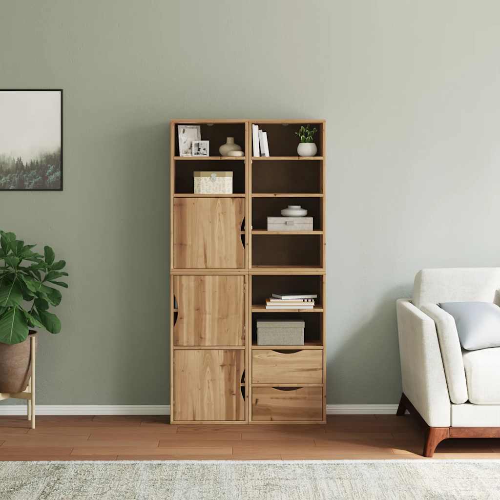 Armadietti Laterali 4 pz ODDA 40x24x79 cm Legno Massello Pino