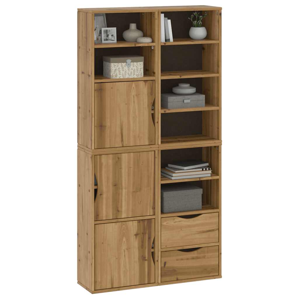 Armadietti Laterali 4 pz ODDA 40x24x79 cm Legno Massello Pino