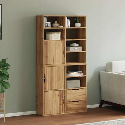Armadietti Laterali 4 pz ODDA 40x24x79 cm Legno Massello Pino