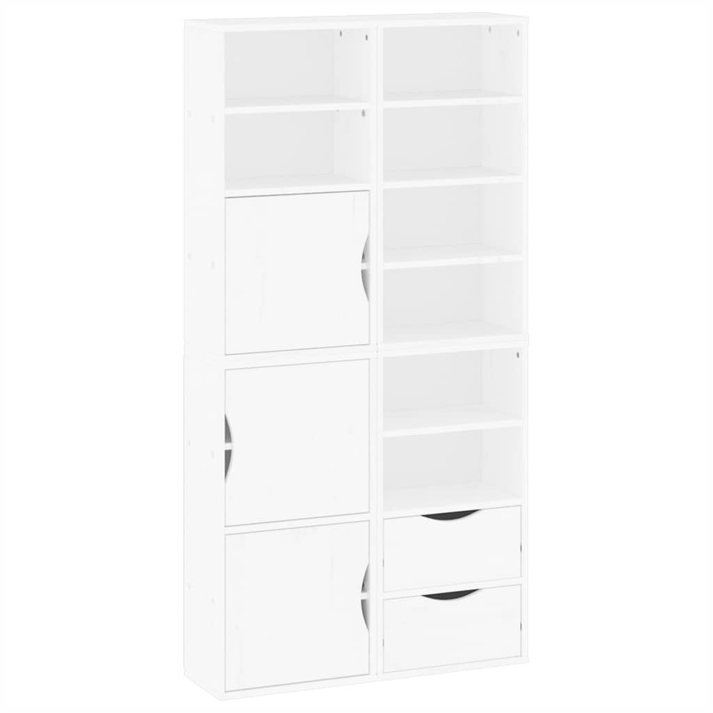 Armadietti Laterali 4 pz ODDA Bianco 40x24x79 cm Legno di Pino