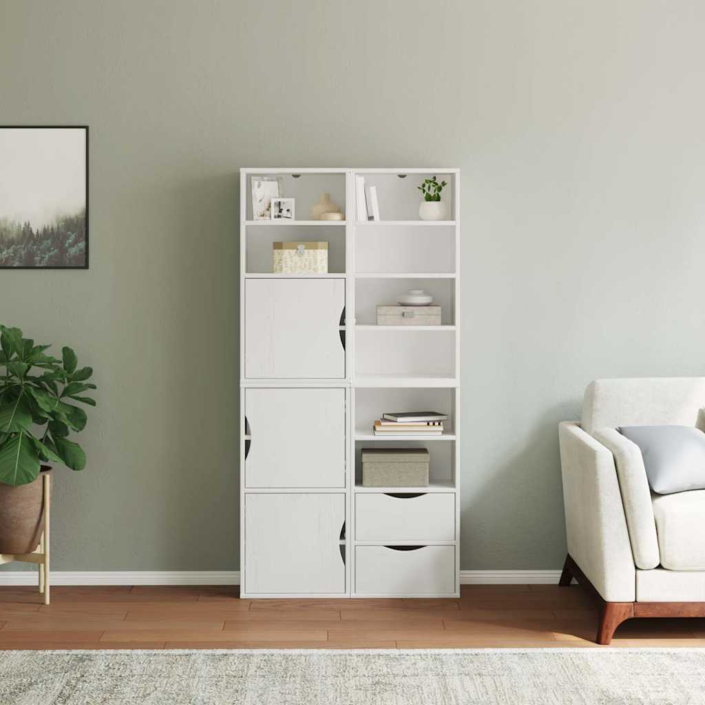 Armadietti Laterali 4 pz ODDA Bianco 40x24x79 cm Legno di Pino