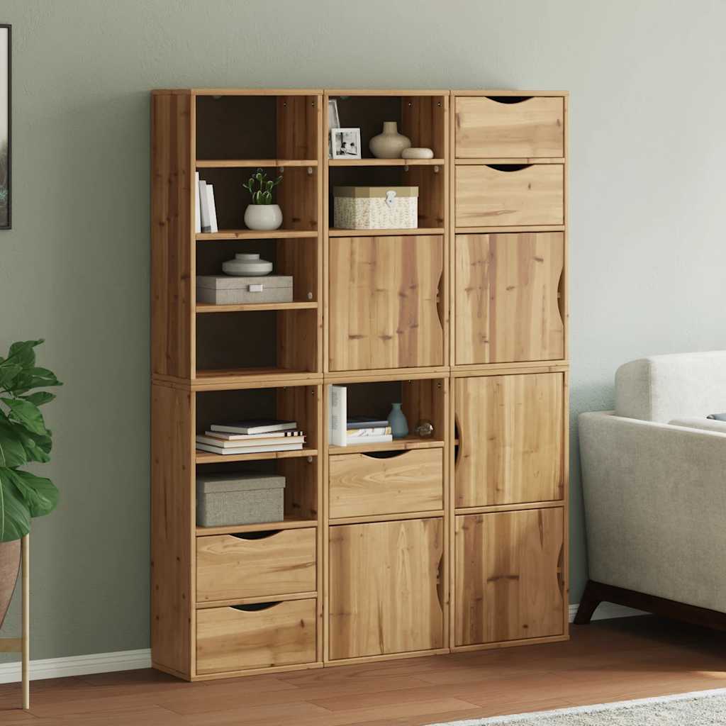 Armadietti Laterali 6 pz ODDA 40x24x79 cm Legno Massello Pino