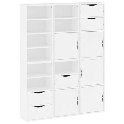 Armadietti Laterali 6 pz ODDA Bianco 40x24x79 cm Legno di Pino