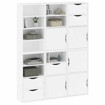 Armadietti Laterali 6 pz ODDA Bianco 40x24x79 cm Legno di Pino