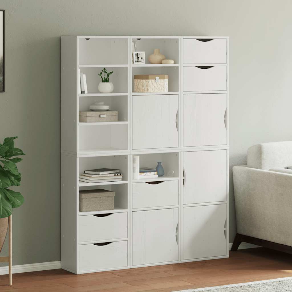 Armadietti Laterali 6 pz ODDA Bianco 40x24x79 cm Legno di Pino