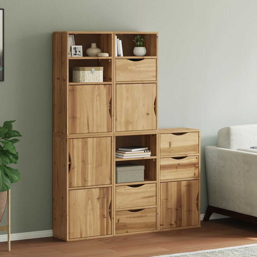 Armadietti Laterali 5 pz ODDA 40x24x79 cm Legno Massello Pino