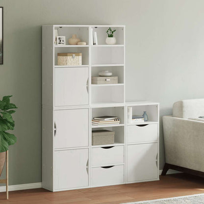 Armadietti Laterali 5 pz ODDA Bianco 40x24x79 cm Legno di Pino