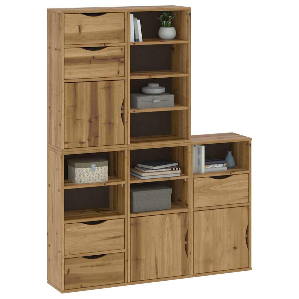 Armadietti Laterali 5 pz ODDA 40x24x79 cm Legno Massello Pino
