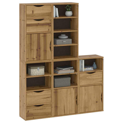 Armadietti Laterali 5 pz ODDA 40x24x79 cm Legno Massello Pino