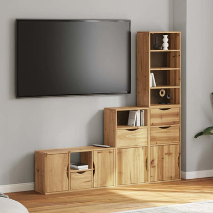 Mobile TV 5 pz con Contenitore ODDA in Legno Massello di Pino