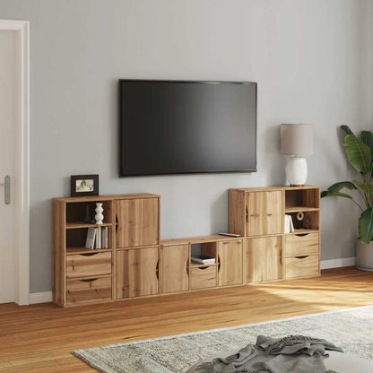 Mobile TV 5 pz con Contenitore ODDA in Legno Massello di Pino