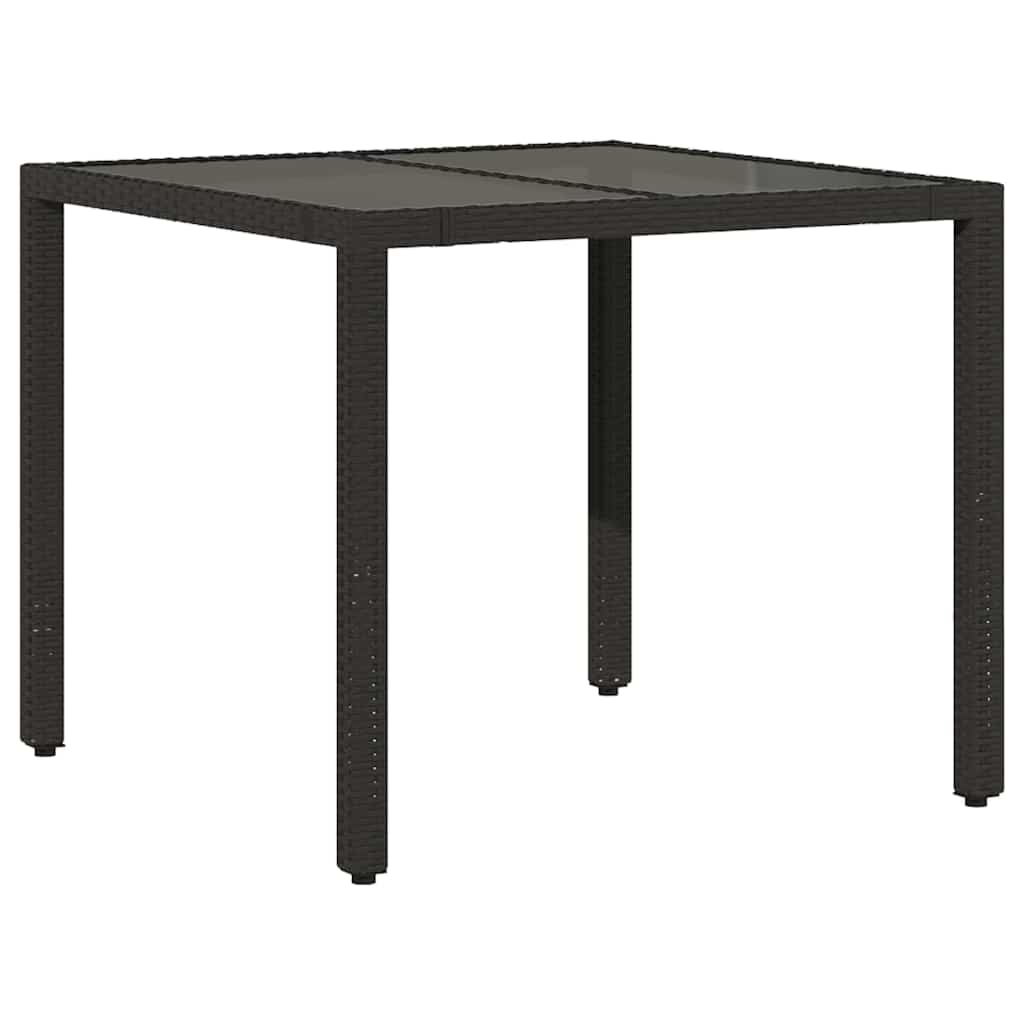 Set da Pranzo per Giardino 3 pcs Nero polyrattan