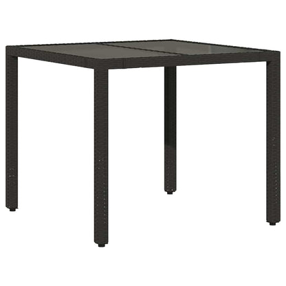 Set da Pranzo per Giardino 3 pcs Nero polyrattan