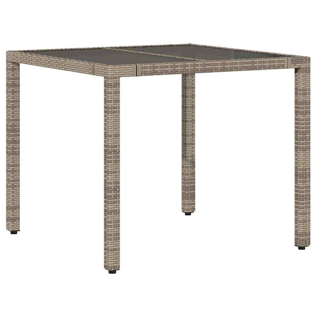 Set da Pranzo per Giardino 3 pcs Grigio polyrattan