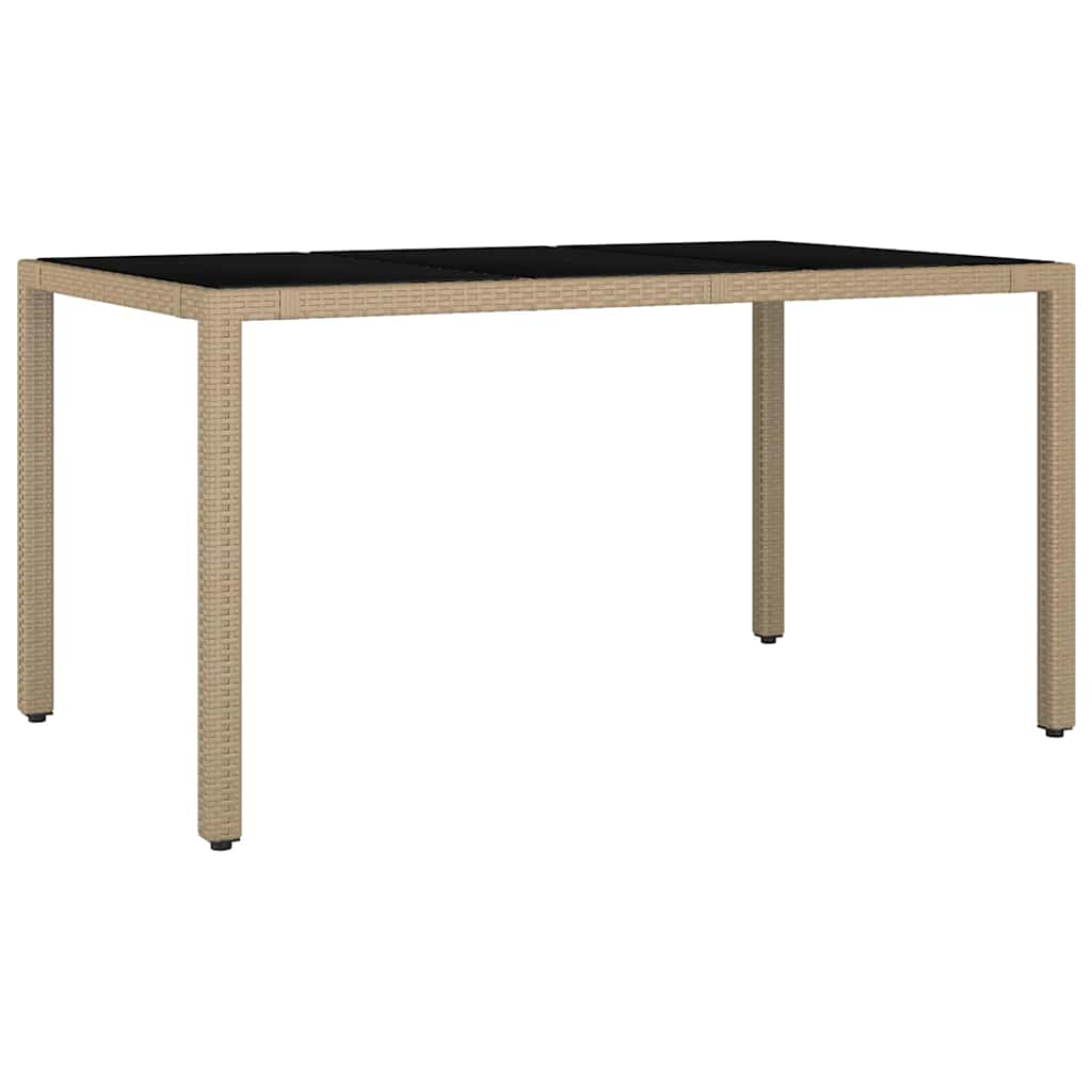 Set da Pranzo per Giardino 5 pcs Beige polyrattan