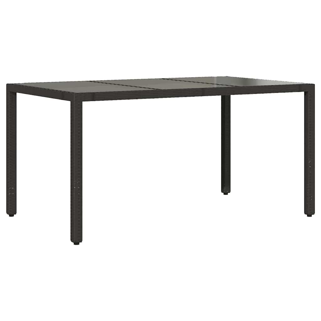 Set da Pranzo per Giardino 7 pcs Nero polyrattan
