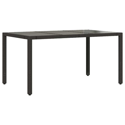 Set da Pranzo per Giardino 7 pcs Nero polyrattan