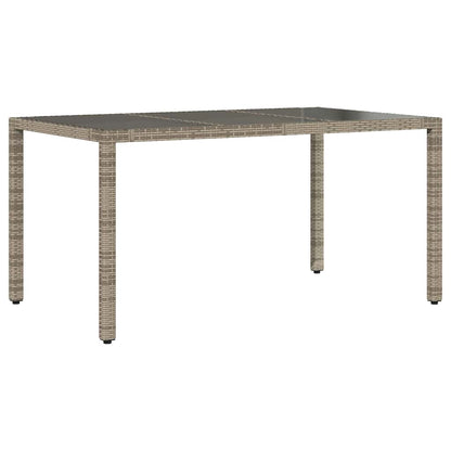 Set da Pranzo per Giardino 7 pcs Grigio polyrattan