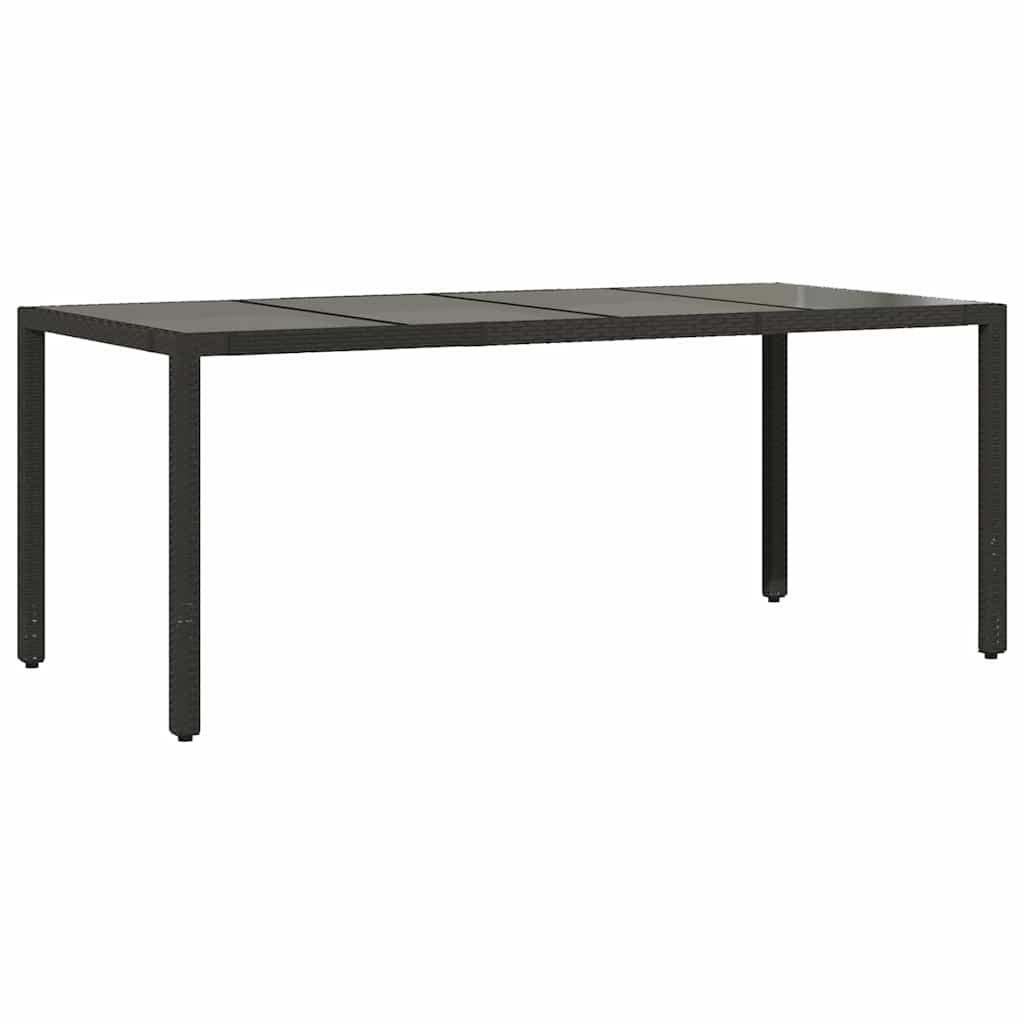 Set da Pranzo per Giardino 7 pcs Nero polyrattan