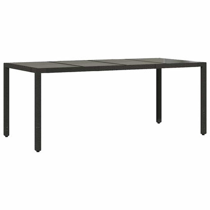 Set da Pranzo per Giardino 7 pcs Nero polyrattan
