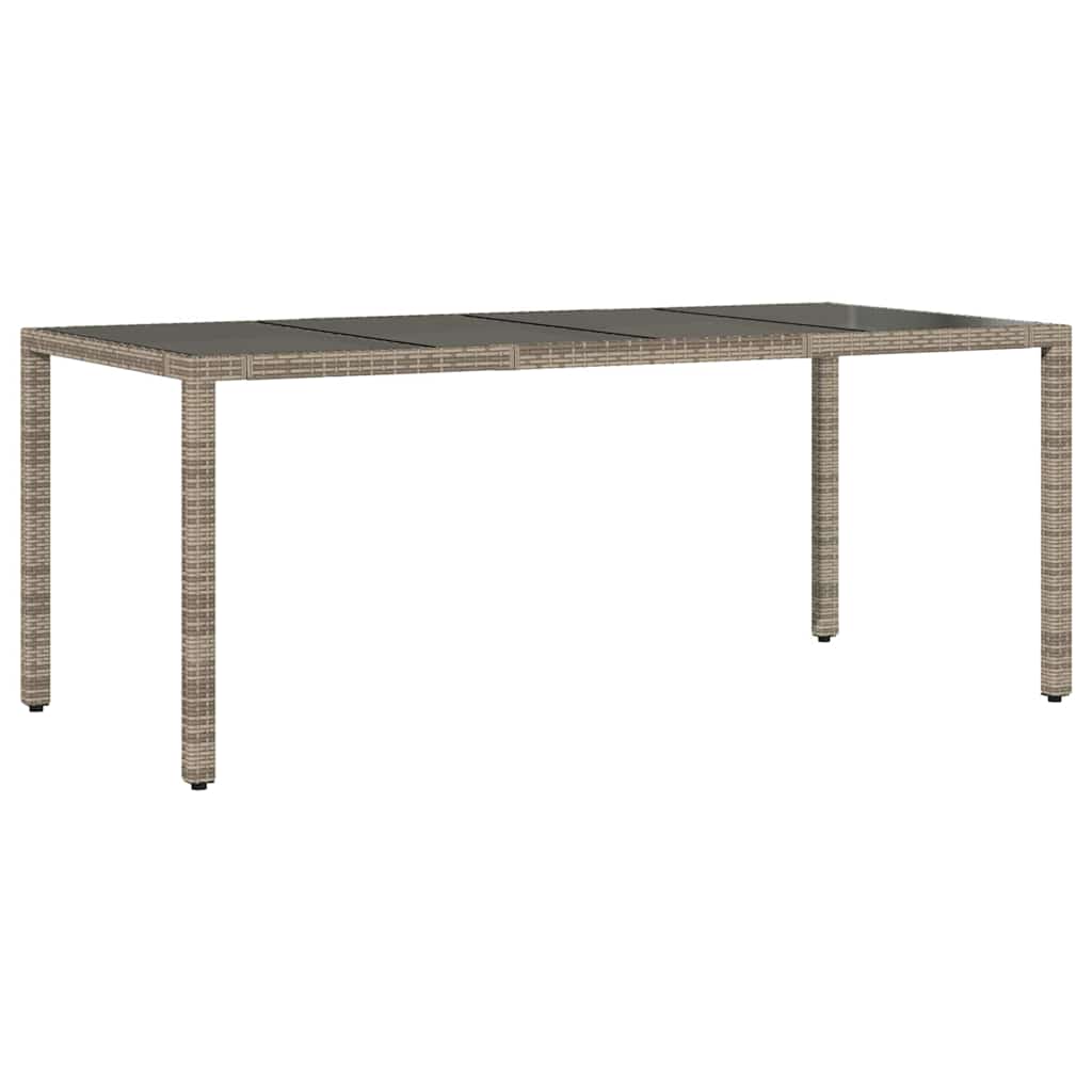 Set da Pranzo per Giardino 7 pcs Grigio polyrattan