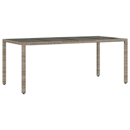 Set da Pranzo per Giardino 7 pcs Grigio polyrattan