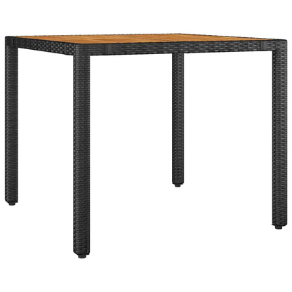 Set da Pranzo per Giardino 3 pcs Nero polyrattan