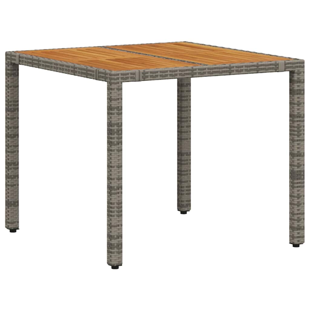 Set da Pranzo per Giardino 5 pcs Grigio polyrattan