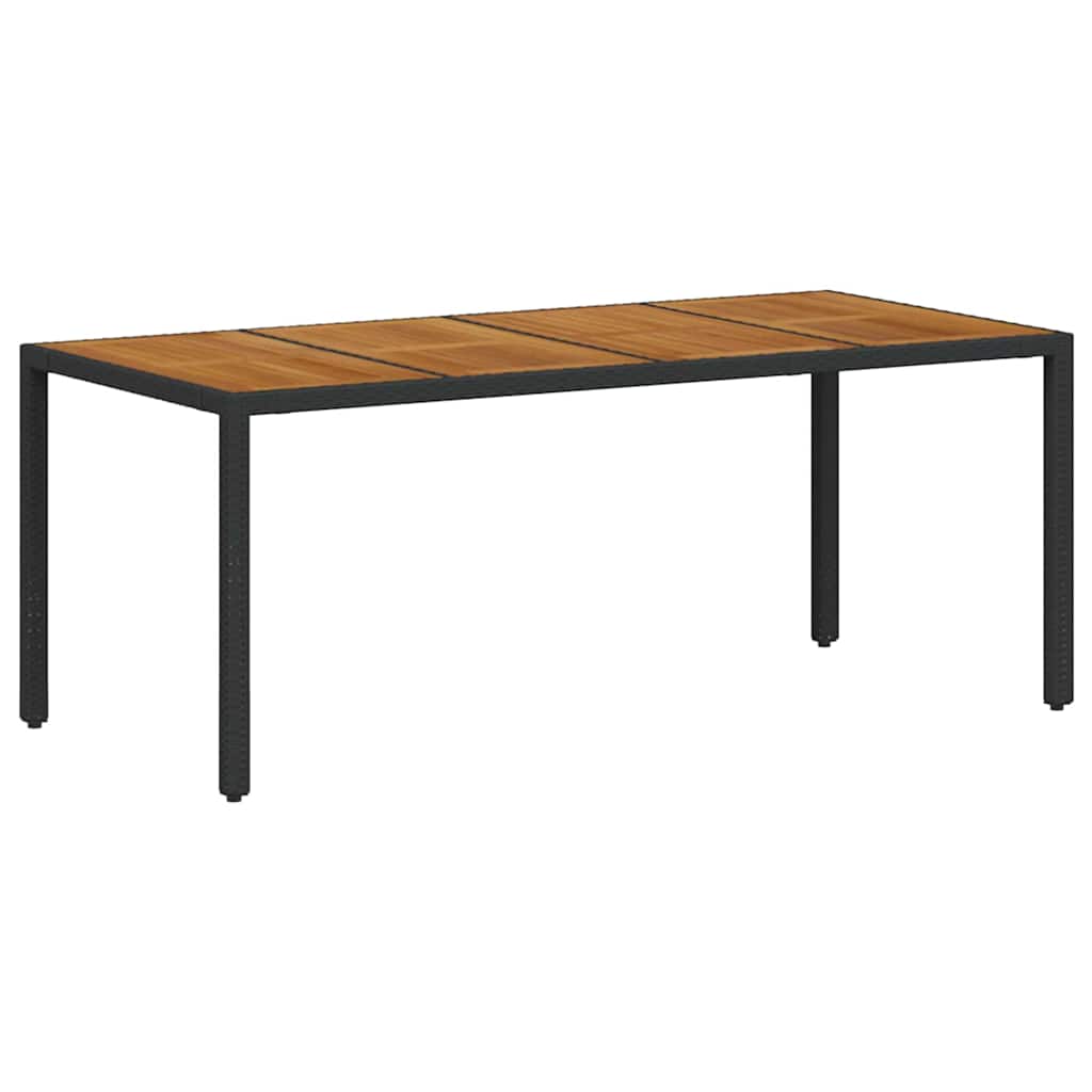 Set da Pranzo per Giardino 9 pcs Nero polyrattan