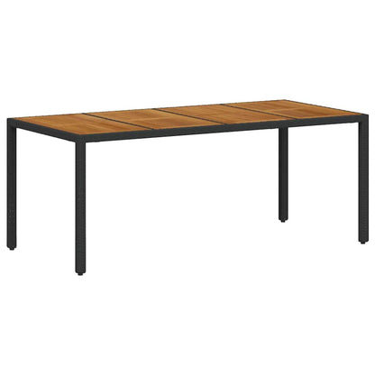 Set da Pranzo per Giardino 9 pcs Nero polyrattan