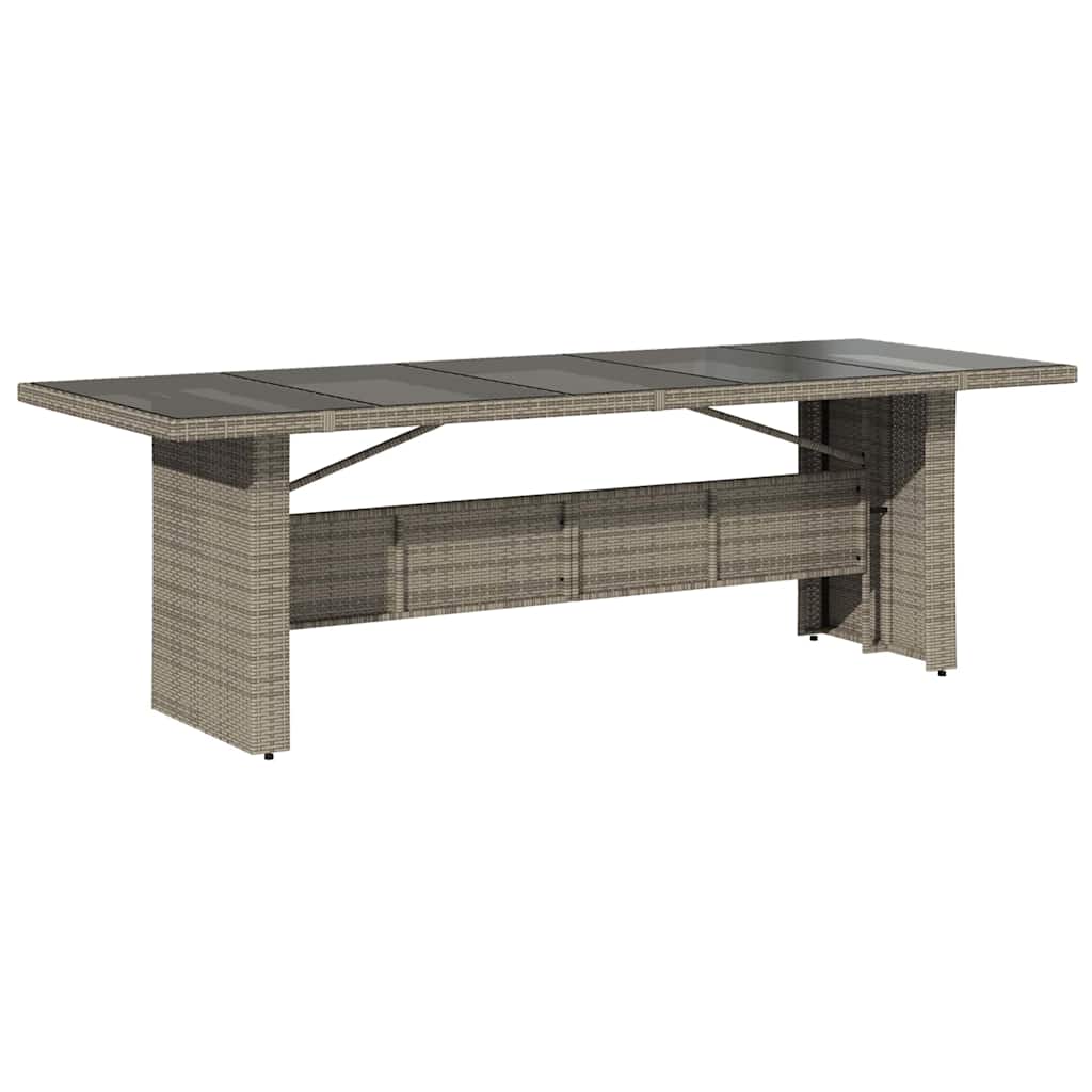 Set da Pranzo per Giardino 9 pcs Grigio polyrattan
