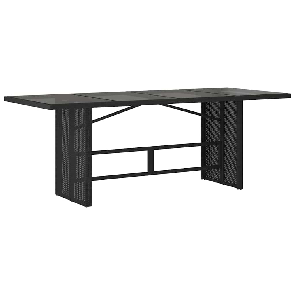Set da Pranzo per Giardino 7 pcs Nero polyrattan
