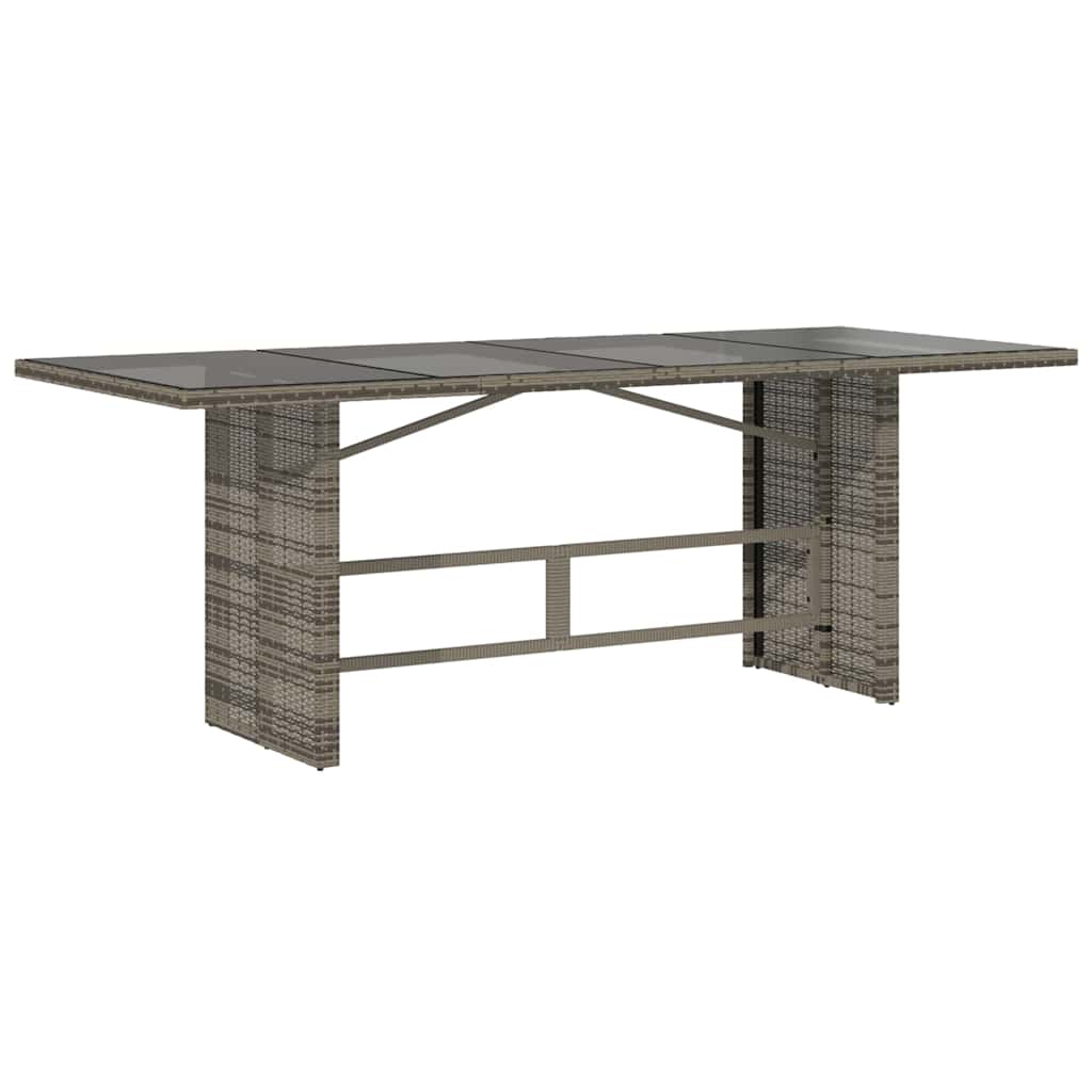 Set da Pranzo per Giardino 9 pcs Grigio polyrattan